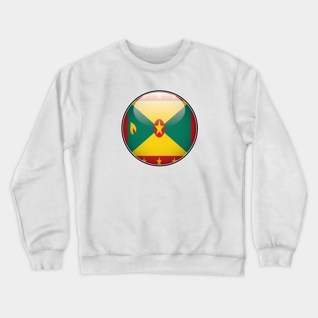 Grenada National Flag Glossy Button Crewneck Sweatshirt by IslandConcepts